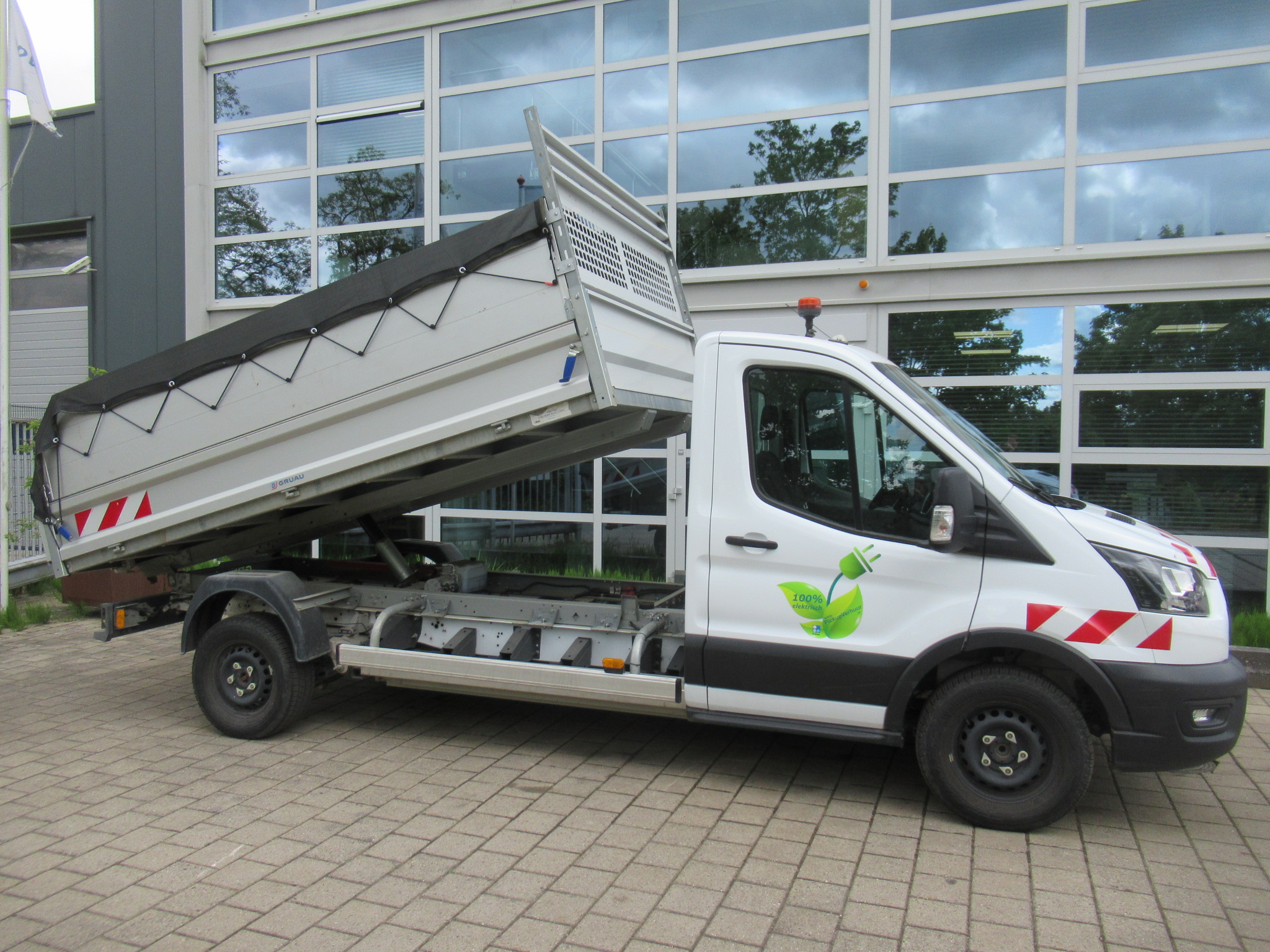 Ford e-Transit Kipper + schotten 100% Elektrisch